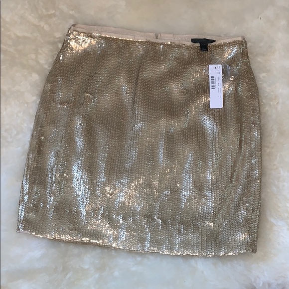 NEW J. Crew gold sequin skirt - Picture 1 of 7